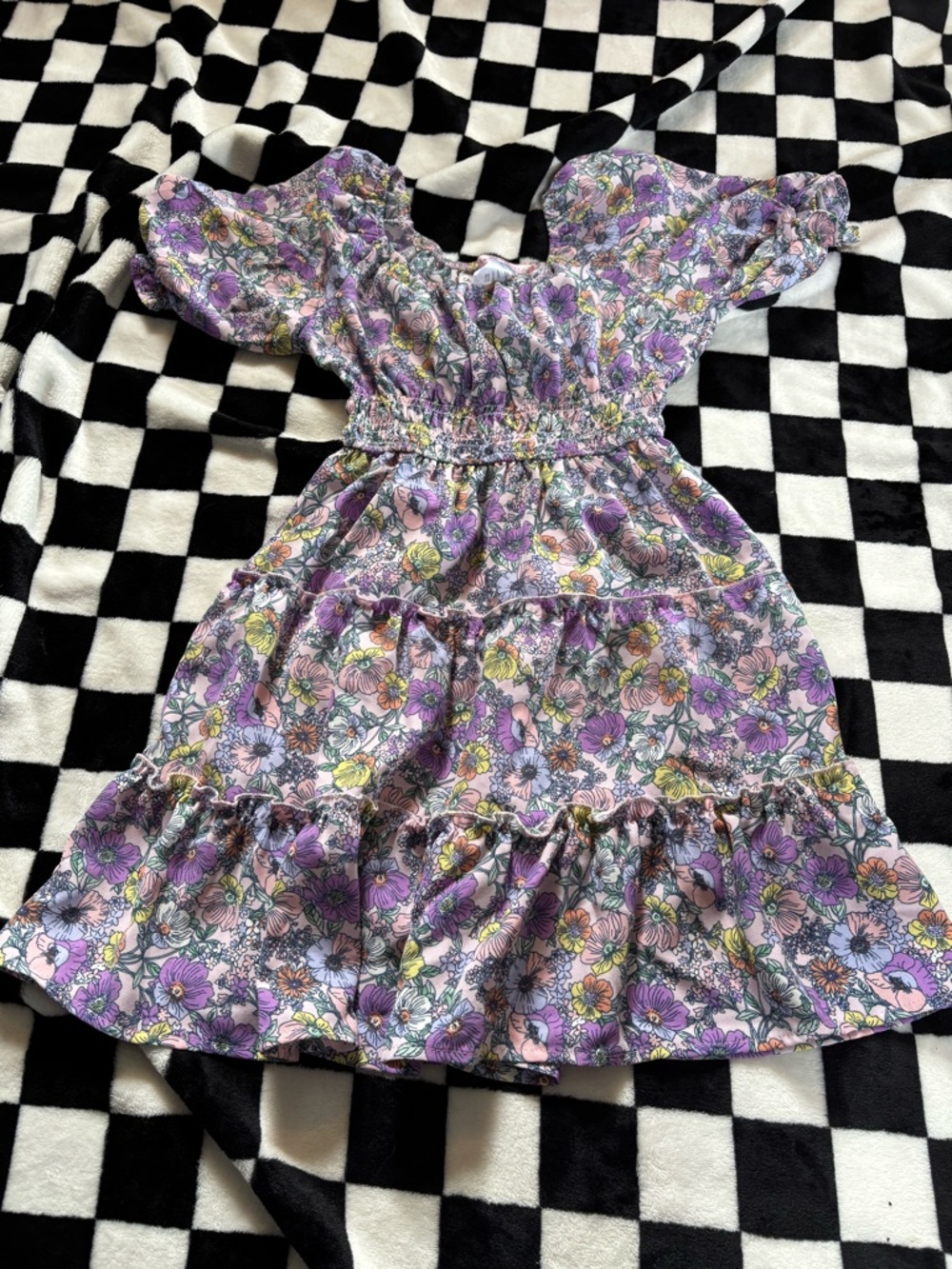 Girls purple floral size 8 dress